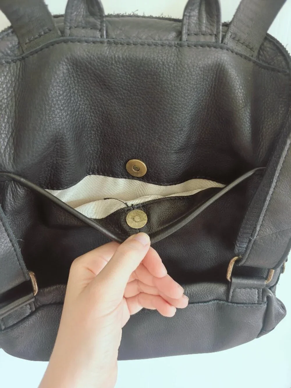 American Leather Co. Cleveland Black Leather Backpack
